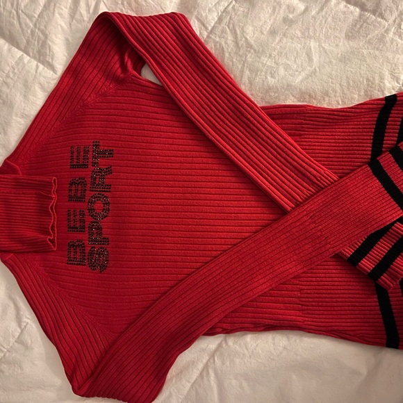 Two Vintage Bebe sweaters red and grey Small and Med - Picture 4 of 13